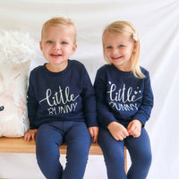 Easter Personalised Crew Neck - Little Bunny - Text Only - Navy