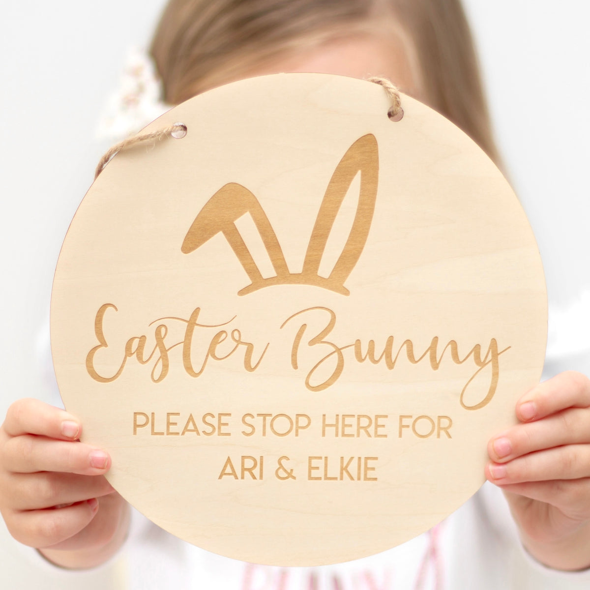 Wooden Sign - Easter Bunny Please Stop