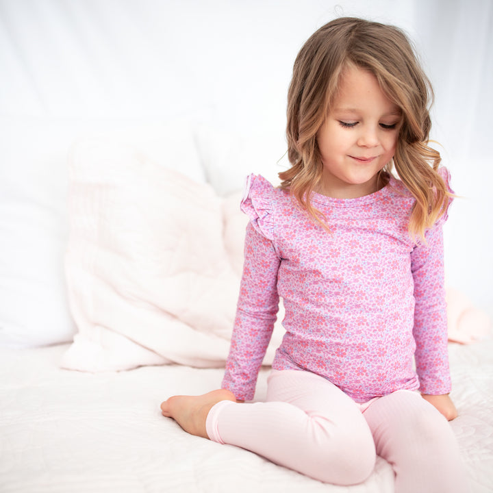 Floral Long Sleeve Flutter - Ellie