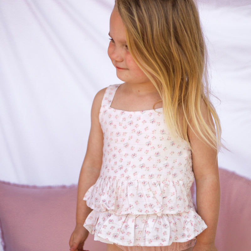 Muslin Ruffle Peplum Top - Elyse