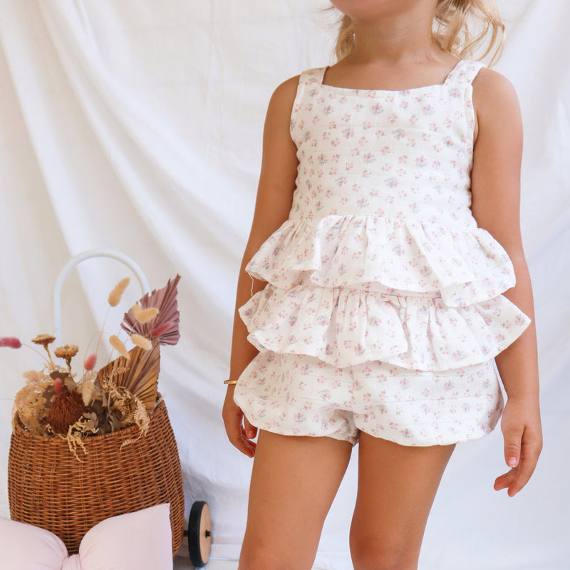 Muslin Ruffle Peplum Top - Elyse