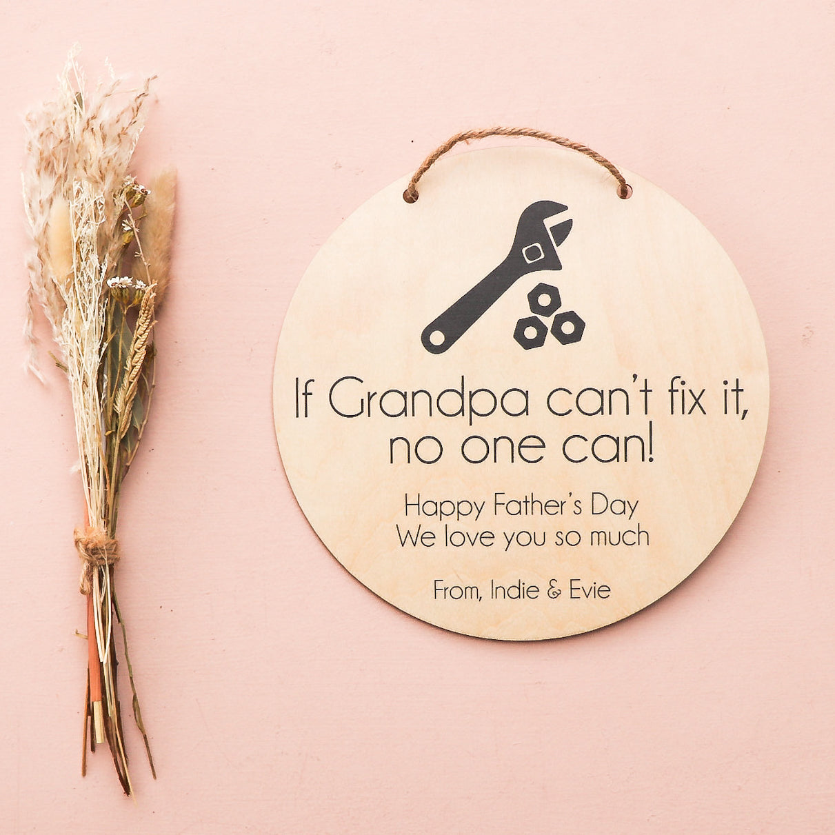 Father's Day Plaque - If... can't fix it - Spanner & Bolts