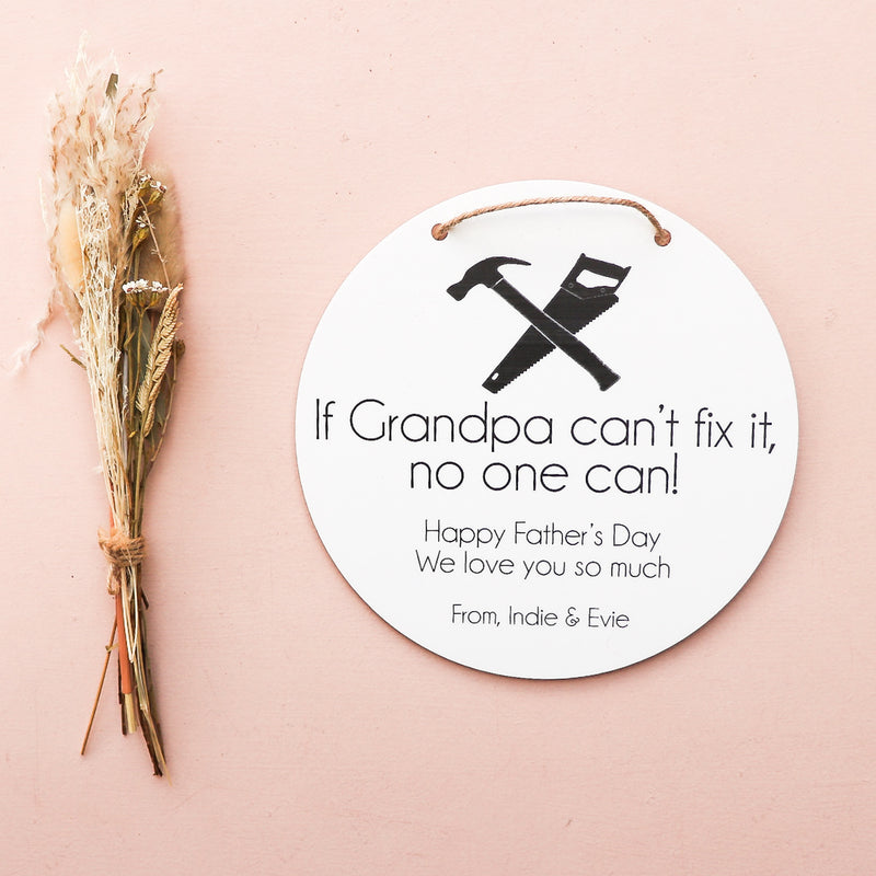 Father's Day Plaque - If... can't fix it - Saw & Hammer