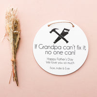 Father's Day Plaque - If... can't fix it - Saw & Hammer