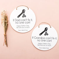 Father's Day Plaque - If... can't fix it - Spanner & Bolts