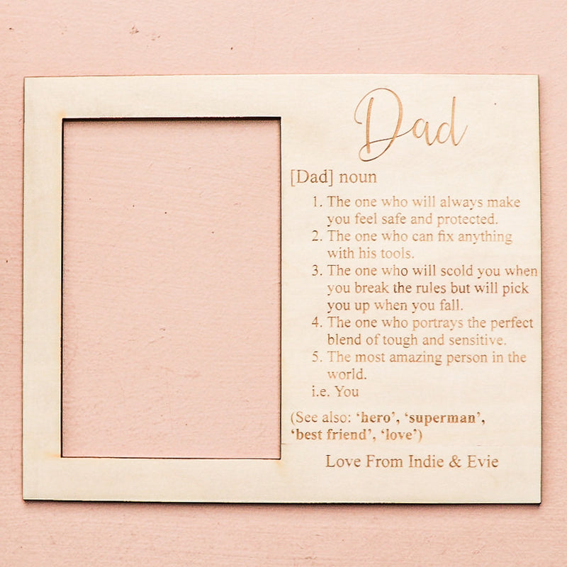 Wooden Photo Frame - Father Definition