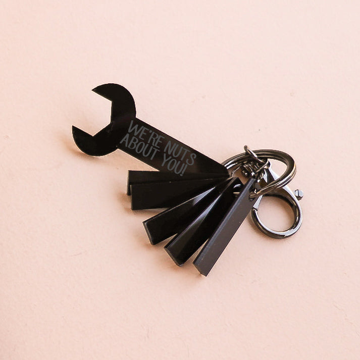 Black Acrylic Keyring - We're Nuts about you!