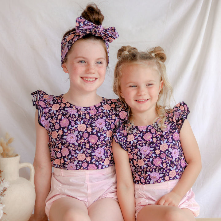 Floral Short Sleeve Flutter - Alayna
