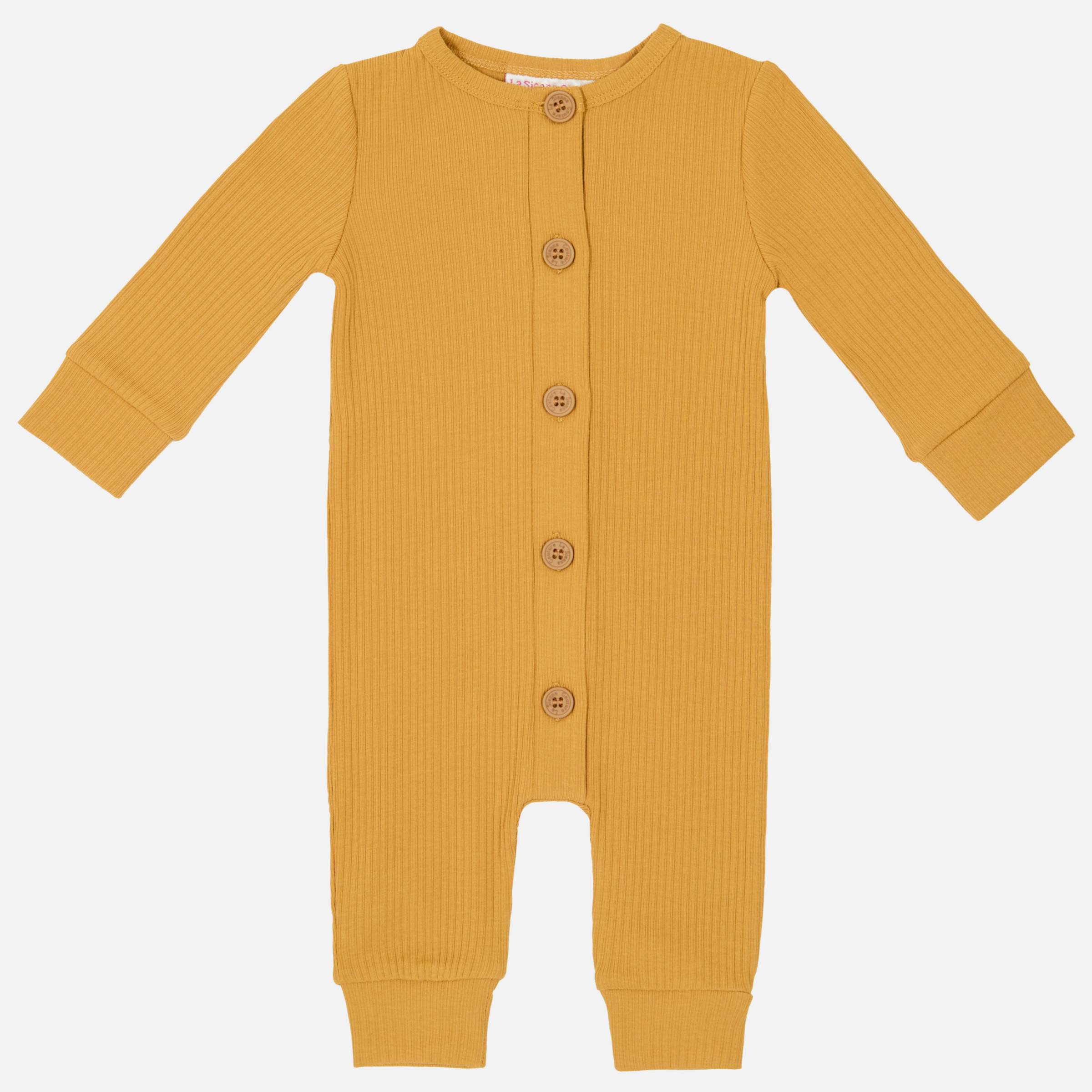 Cozy Long Sleeve Louie Romper - Honey Mustard