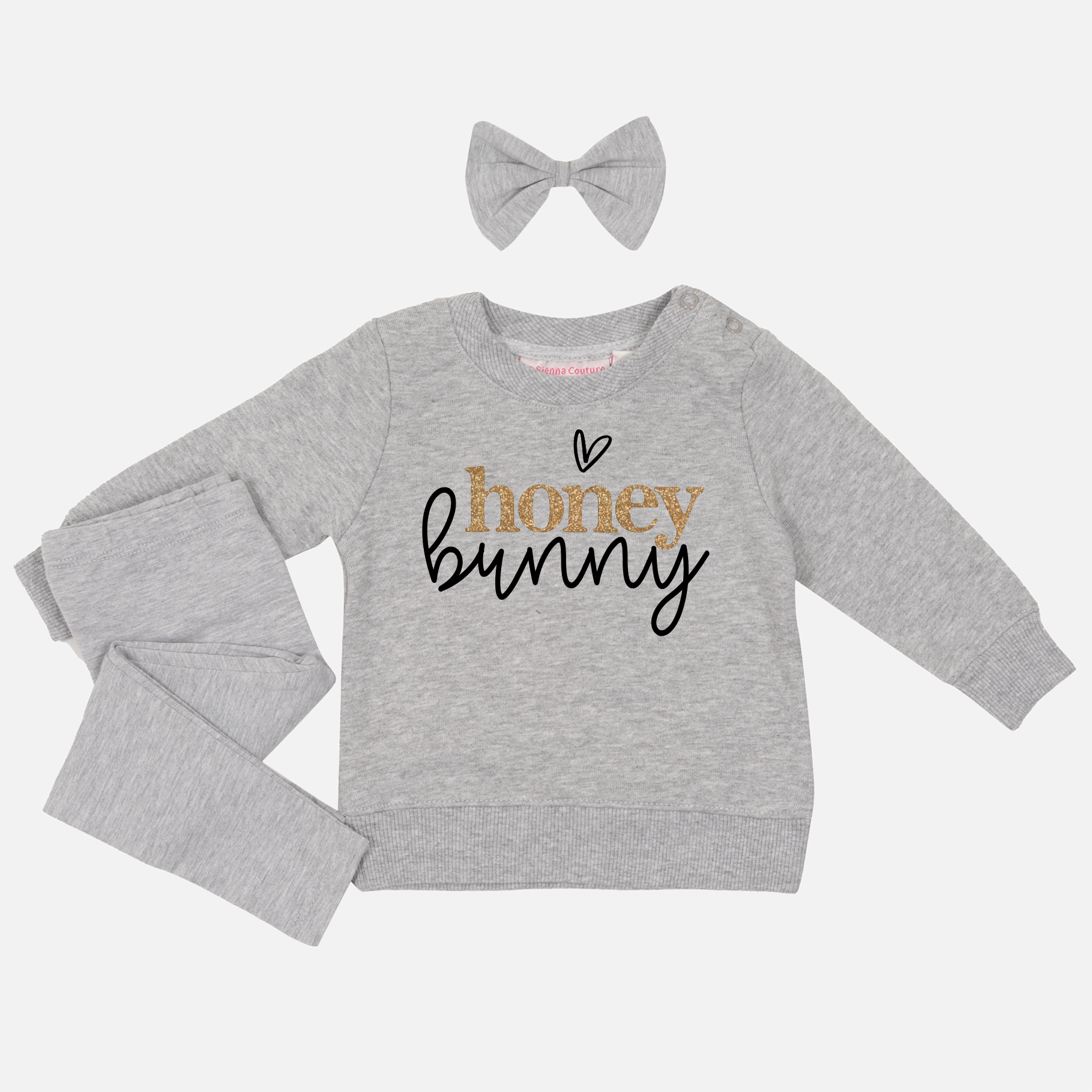 Easter Personalised Crew Neck - Honey Bunny - Grey