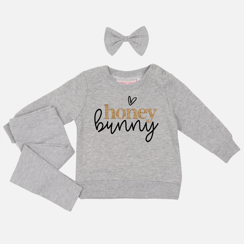 Easter Personalised Crew Neck - Honey Bunny - Grey