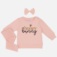 Easter Personalised Crew Neck - Honey Bunny - Peach