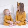 Cozy Long Sleeve Louie Romper - Honey Mustard