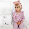 Floral Long Sleeve Flutter - Junie