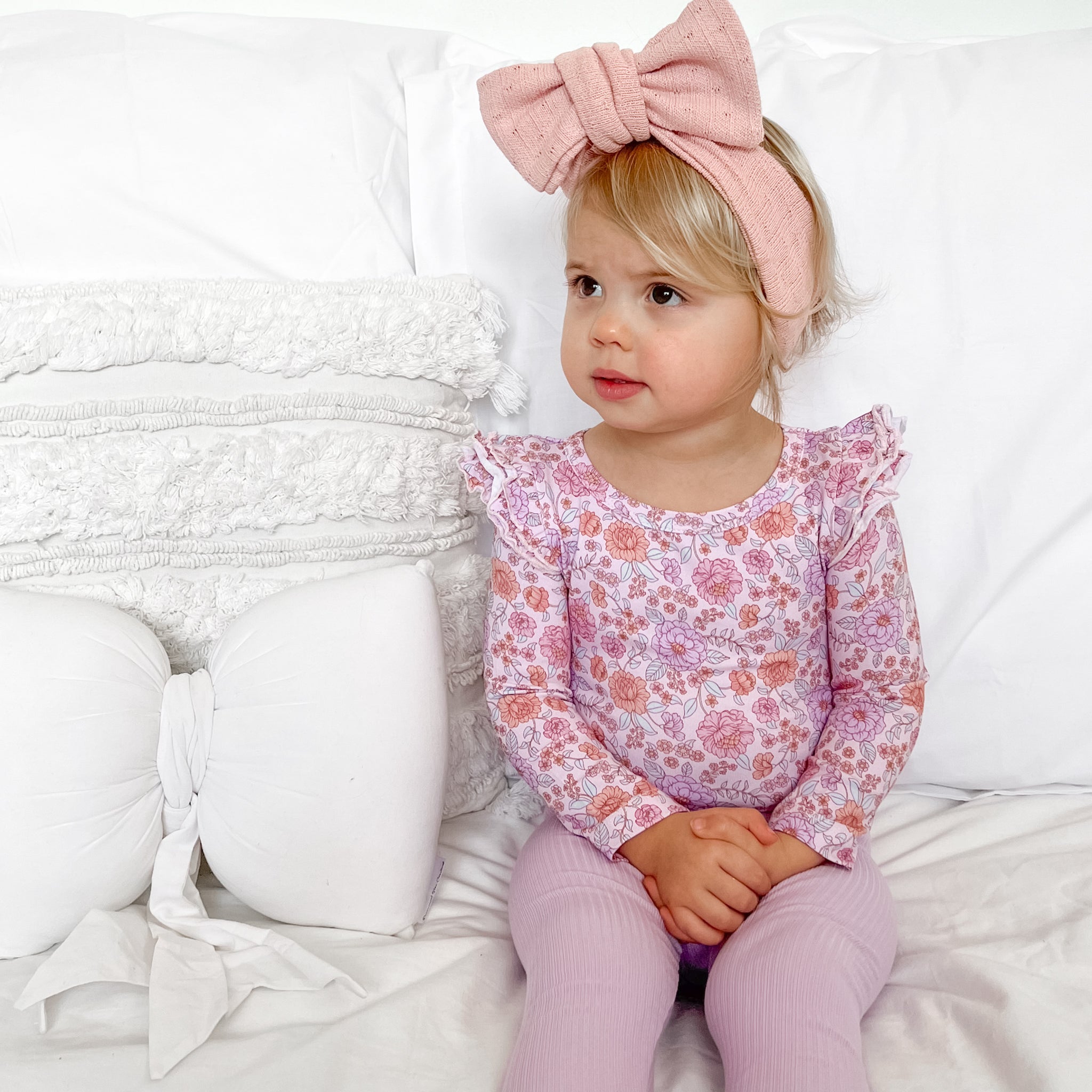 Floral Long Sleeve Flutter - Junie