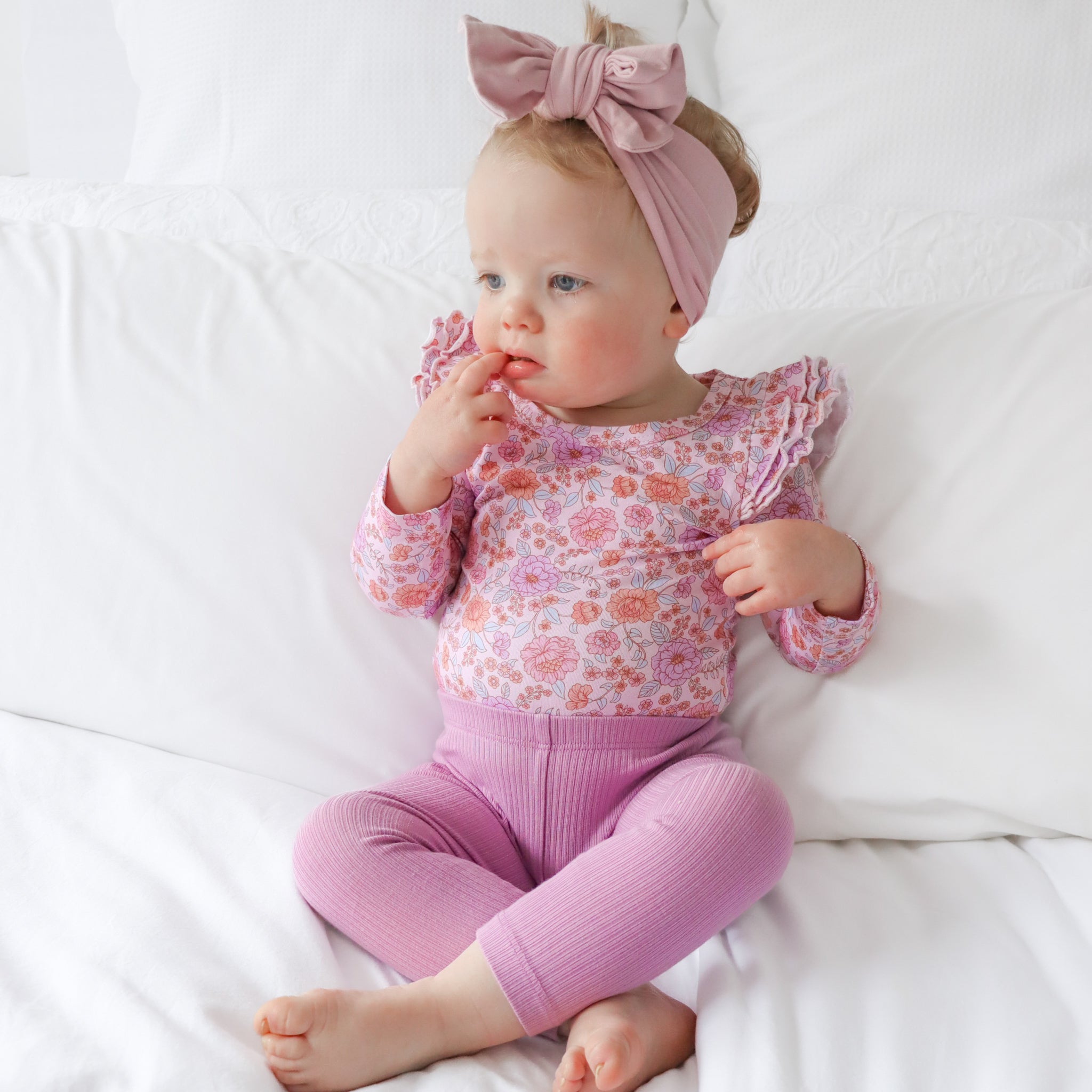 Floral Long Sleeve Flutter - Junie