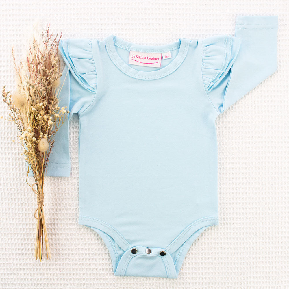 Long Sleeve Flutter - Baby Blue