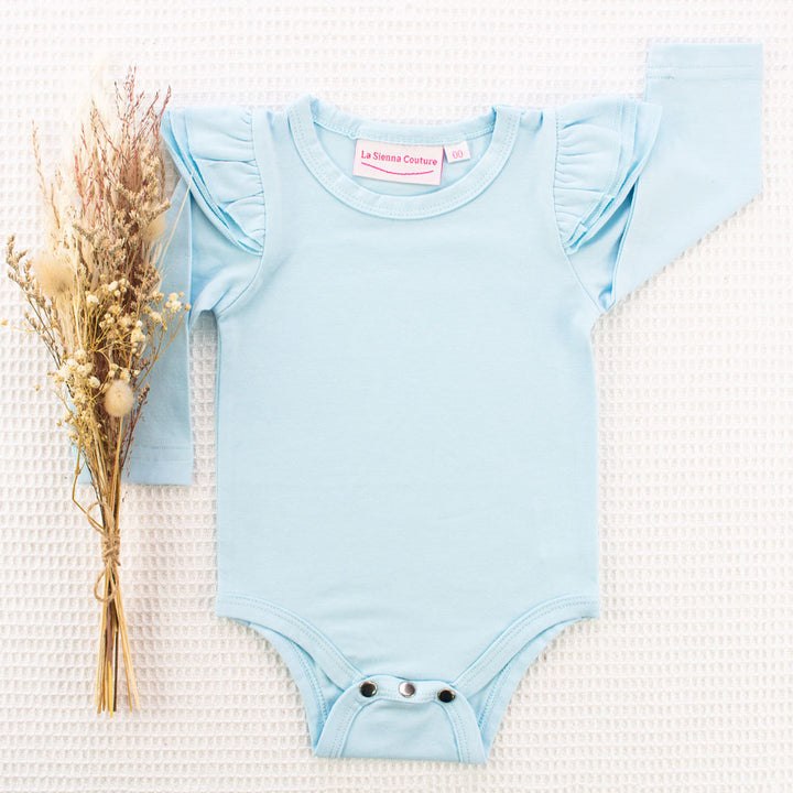 Long Sleeve Flutter - Baby Blue
