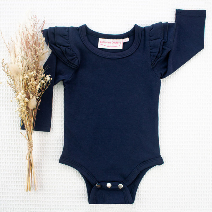 Long Sleeve Flutter - Navy