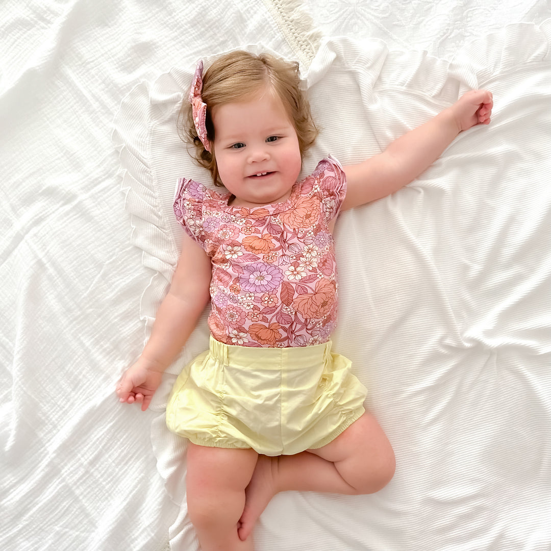 Floral Short Sleeve Flutter - Lainey