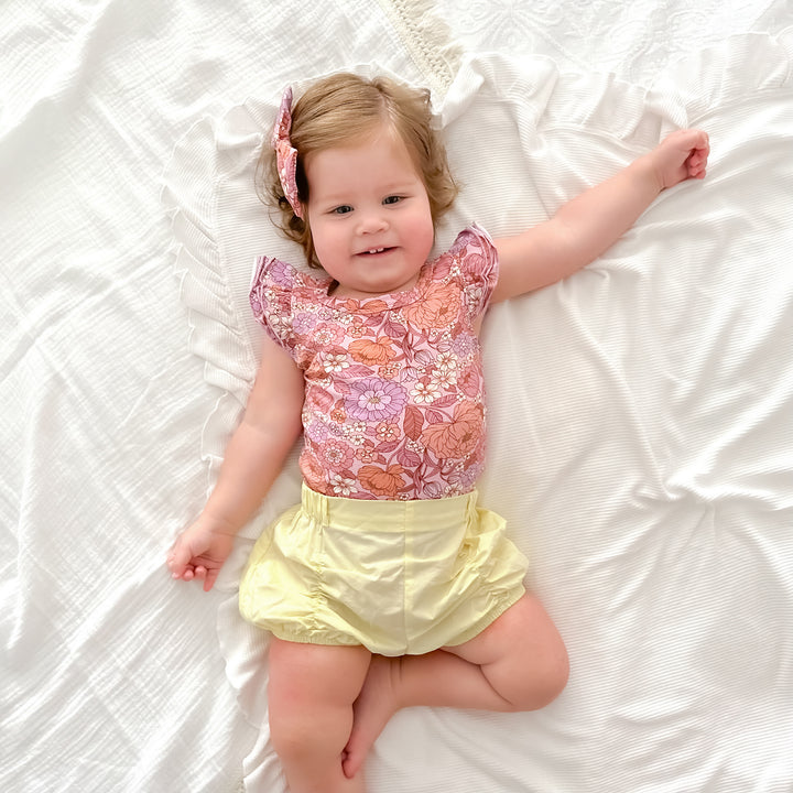 Floral Short Sleeve Flutter - Lainey