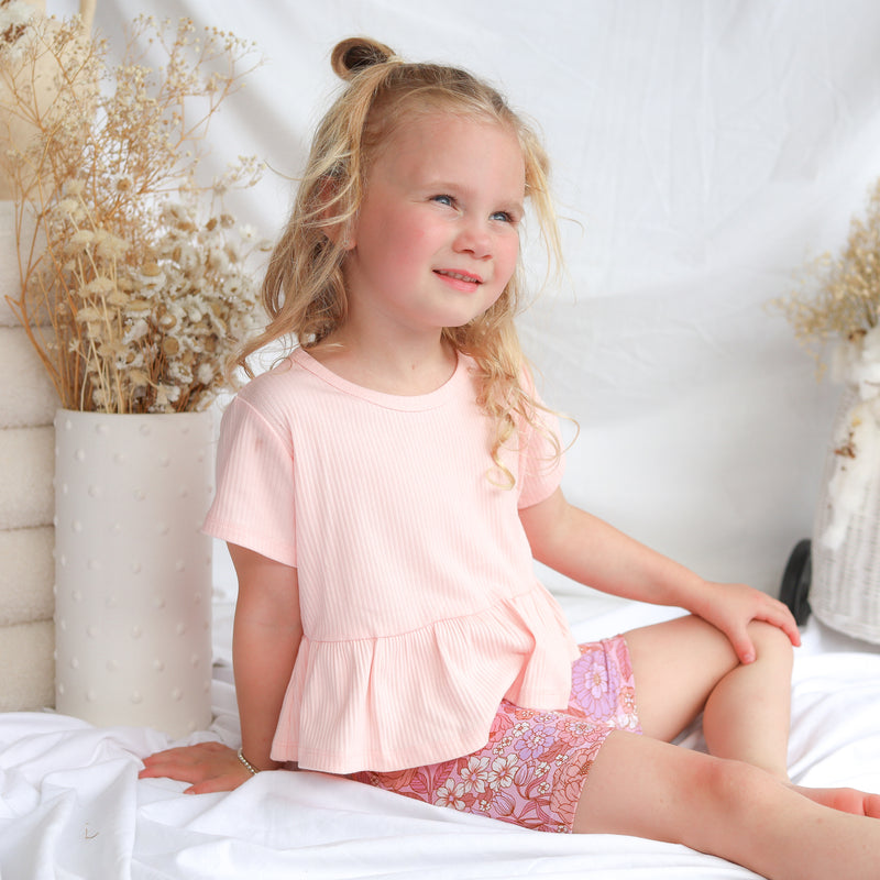 Cozy Ruffle Top - Peach Dust