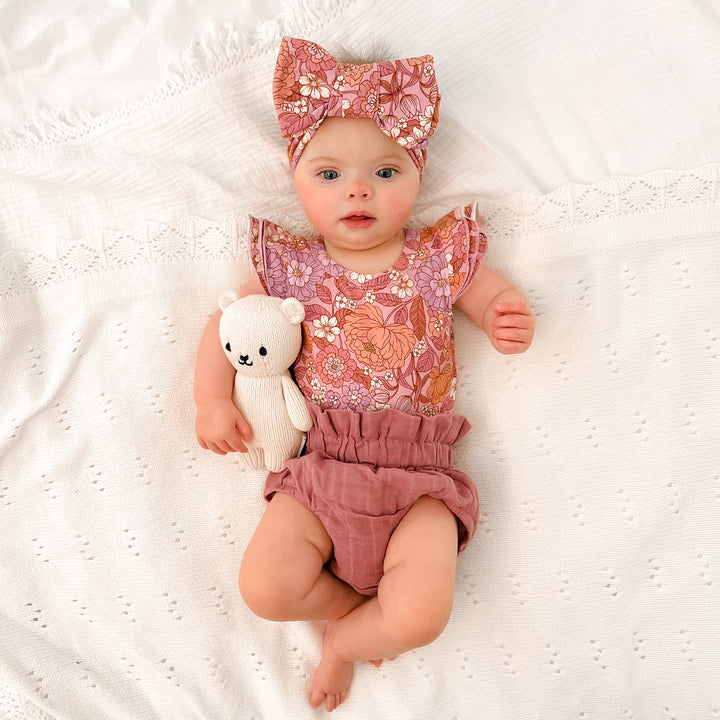 Floral Short Sleeve Flutter - Lainey