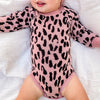 Leopard Knitted Romper - Rosewood