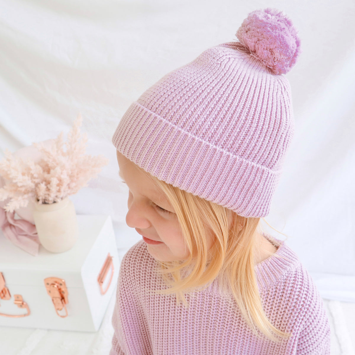 Knitted Beanie - Lilac Mist