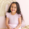 Cozy Short Sleeve Flutter & Shorts Set - Lilac Mist