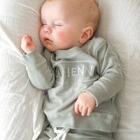 Crew Neck Logo Jumper - Basil