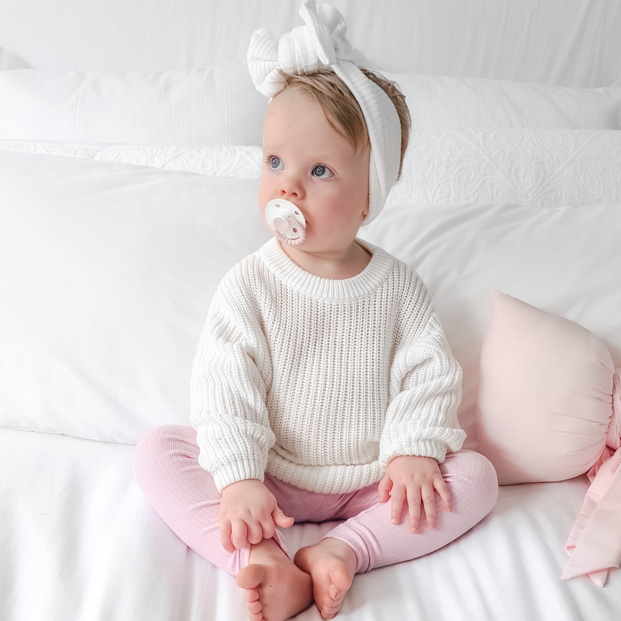 Marshmallow Pink Oversized Sweater & Leggings Set – Myla Mini