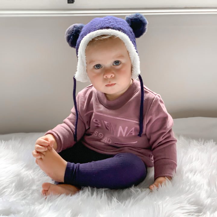 Fur Bear Beanie - Navy