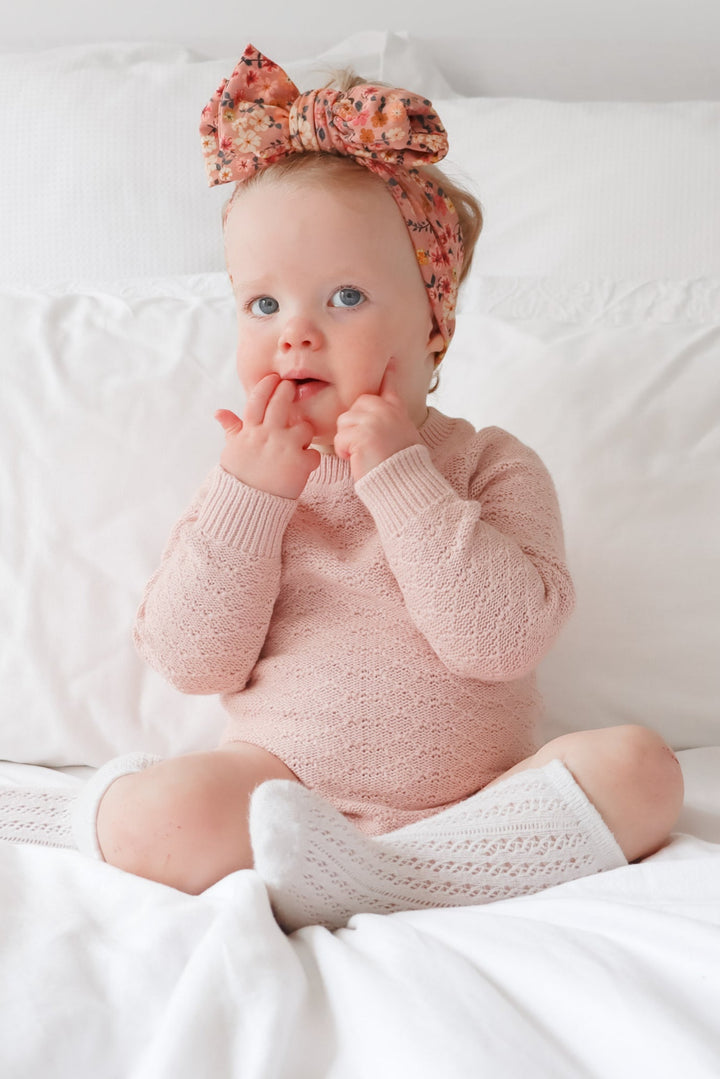 Montee Knitted Romper - Rose Quartz
