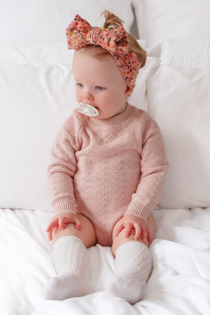 Montee Knitted Romper - Rose Quartz