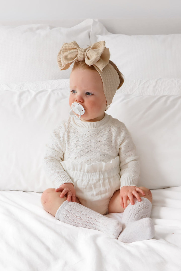 Montee Knitted Romper - Marshmallow