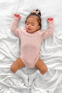 Montee Knitted Romper - Rose Quartz