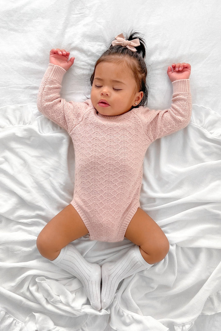 Montee Knitted Romper - Rose Quartz