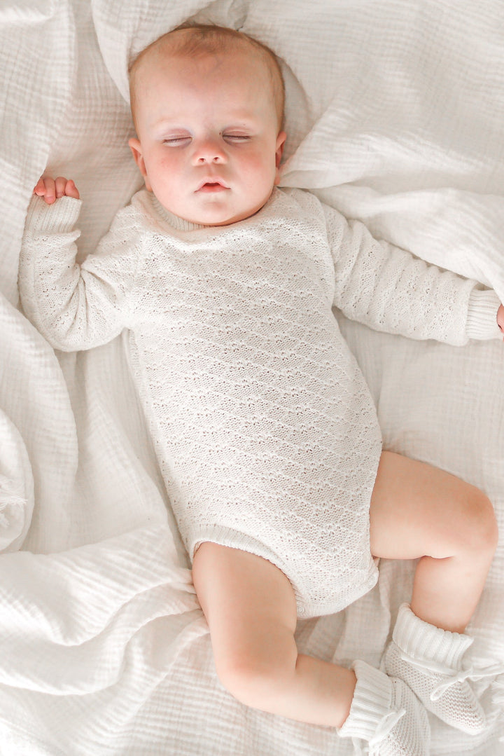 Montee Knitted Romper - Marshmallow