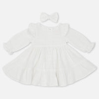Muslin Ruffle Dress - Coconut