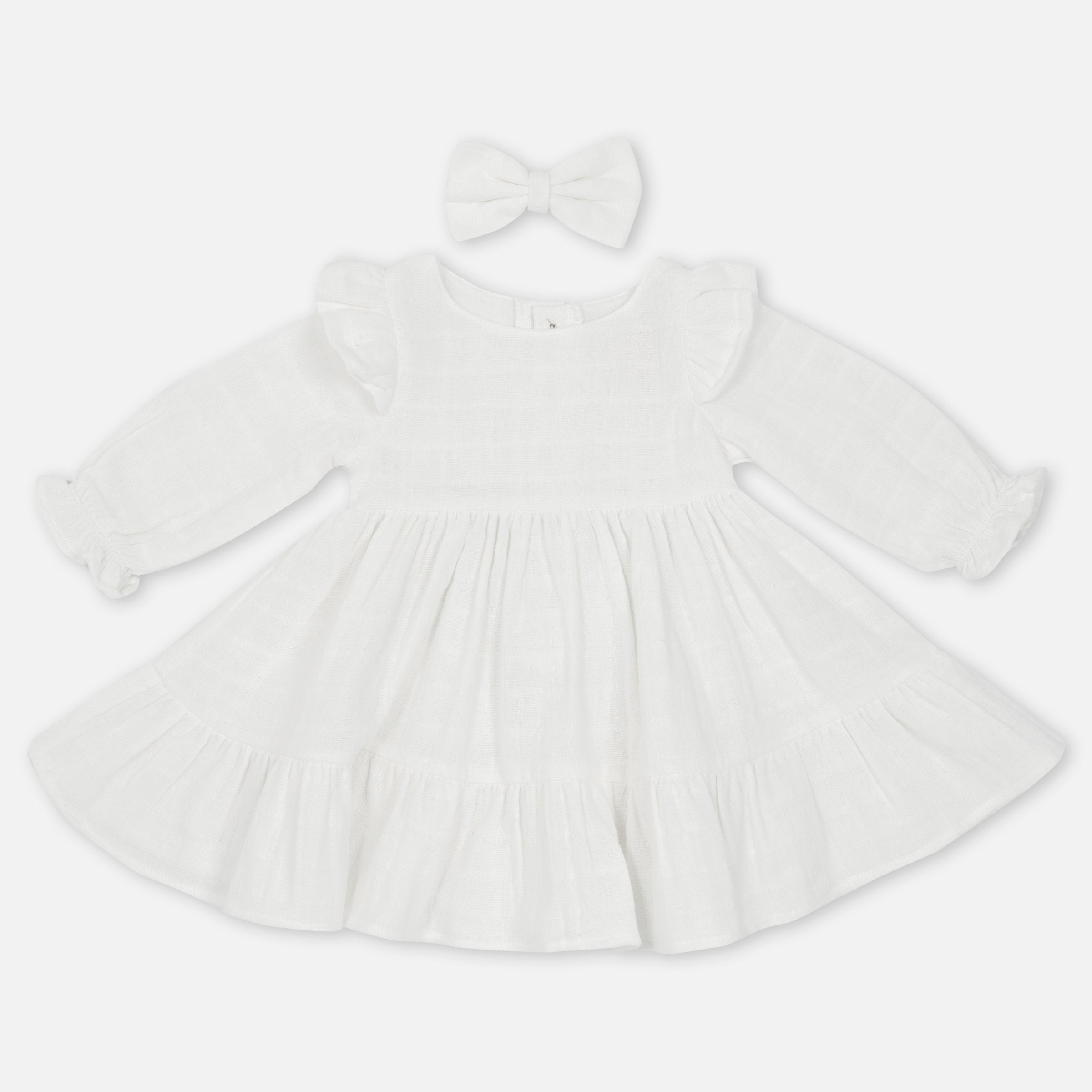 Muslin Ruffle Dress - Coconut
