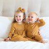 Cozy Long Sleeve Louie Romper - Honey Mustard