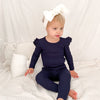 Cozy Long Sleeve Flutter - Navy