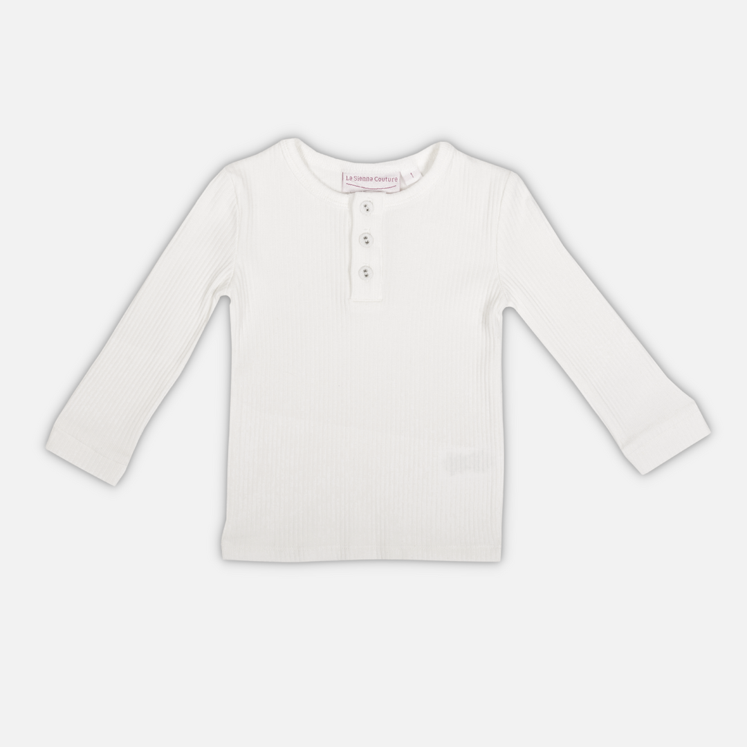 Cozy Long Sleeve Bodysuit/Top - Coconut Milk