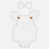 Button Romper - White Noella