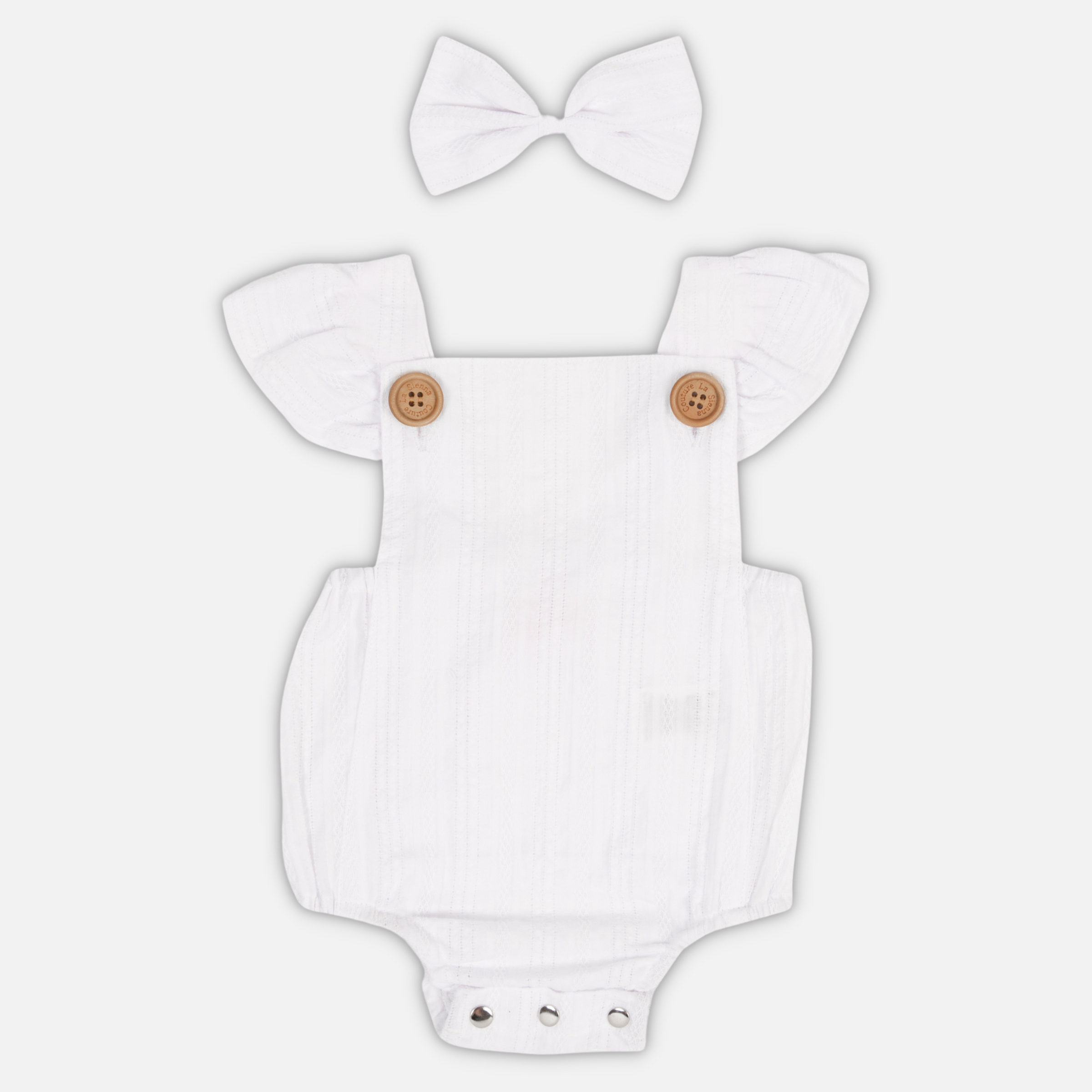 Button Romper - White Noella