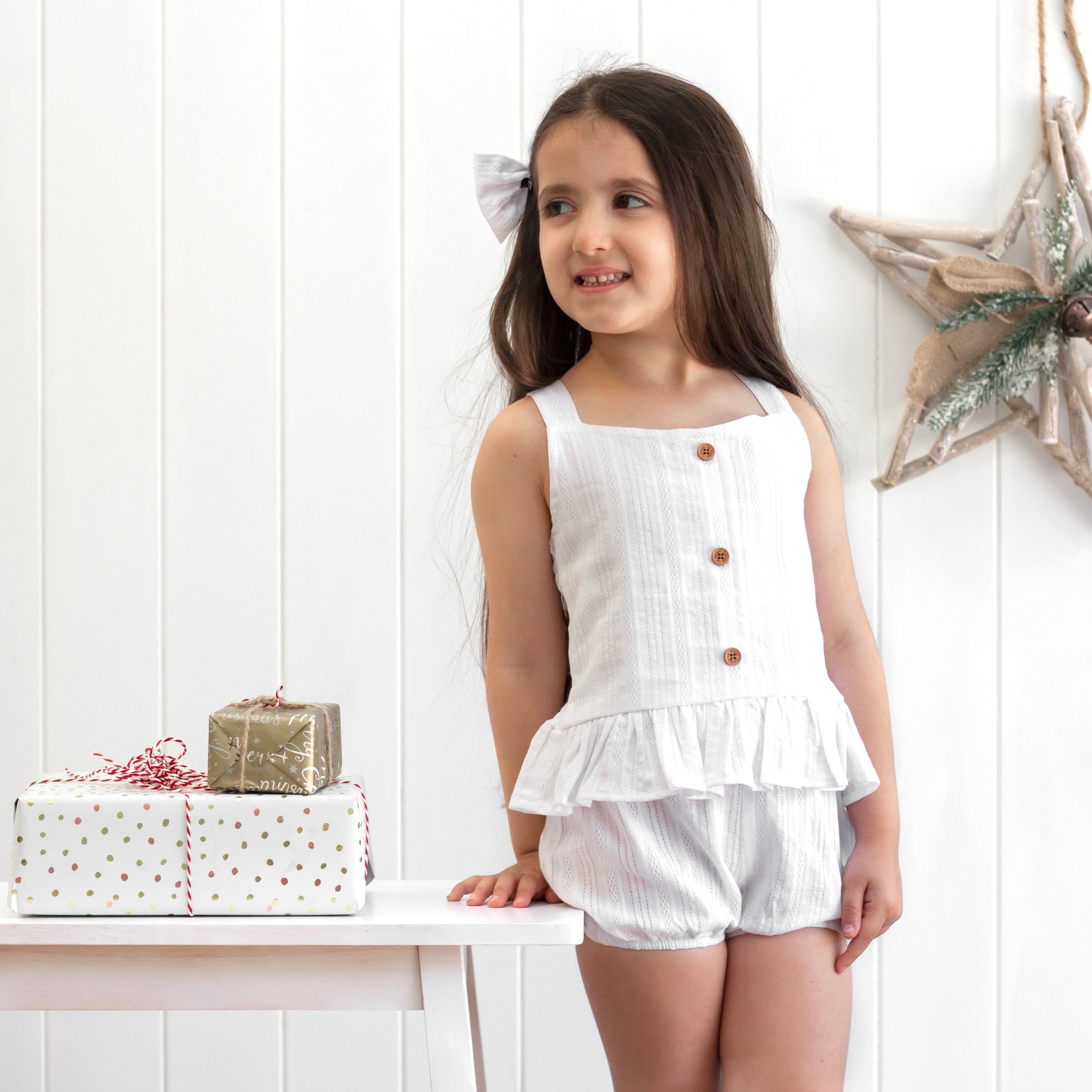 Coco Button Top - White Noella