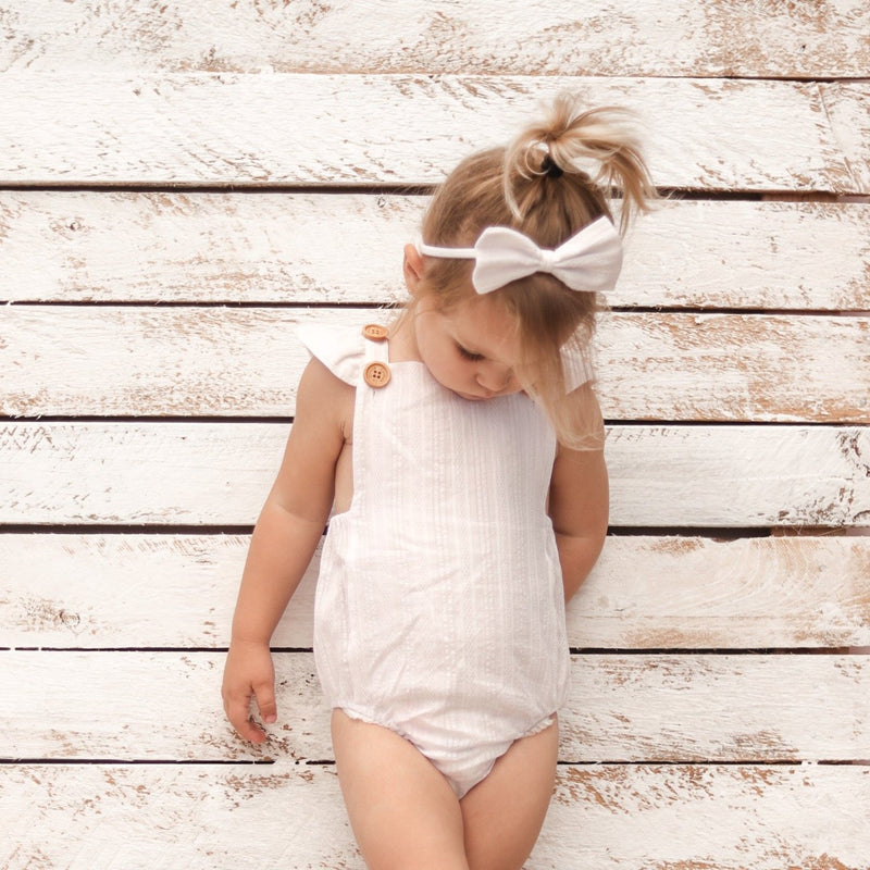Button Romper - White Noella