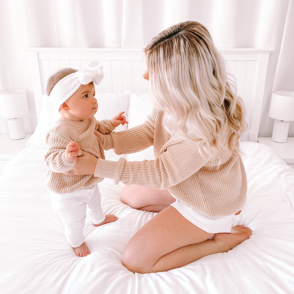 Mummy Chunky Knit - Oatmeal – La Sienna Couture
