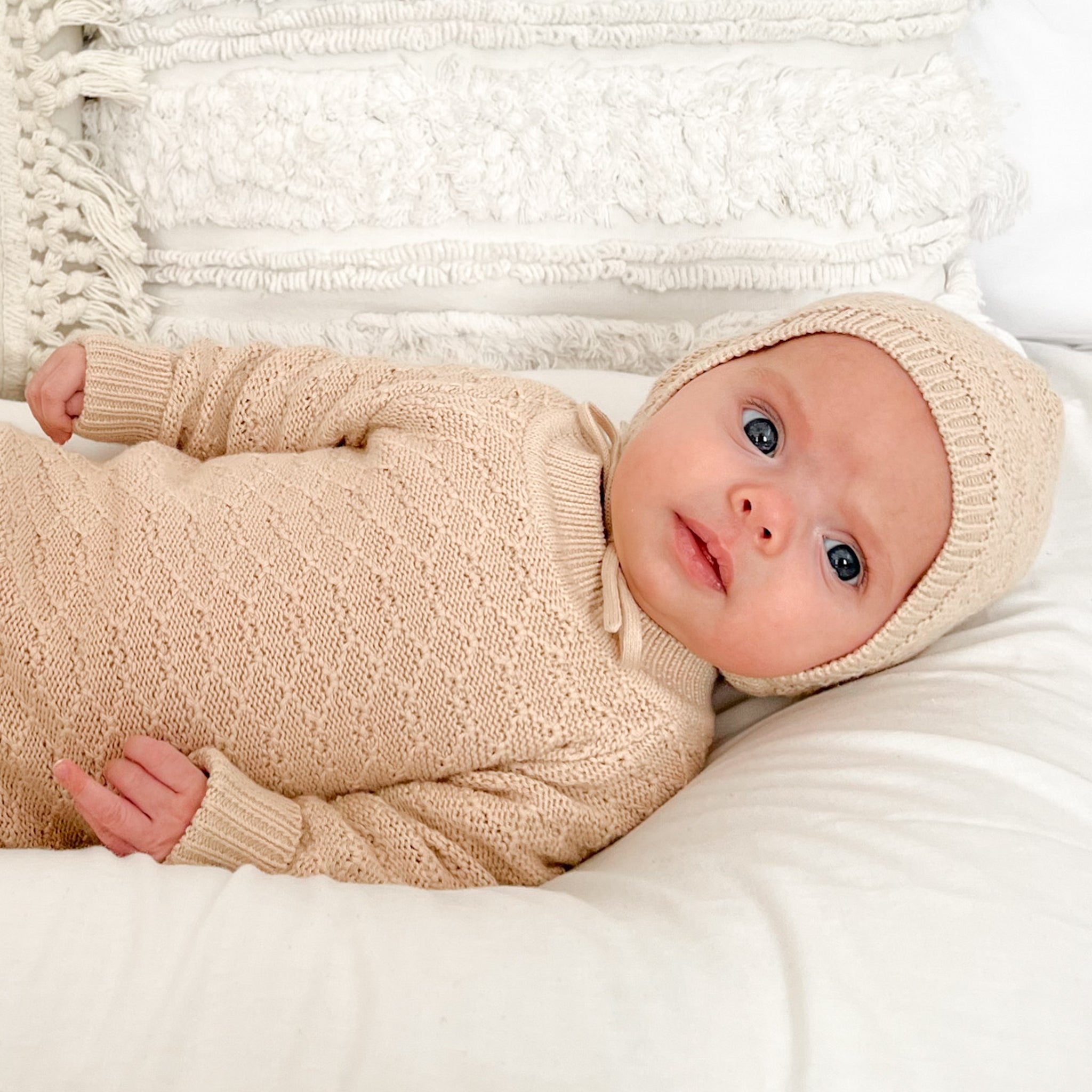 Montee Knitted Bonnet - Oatmeal